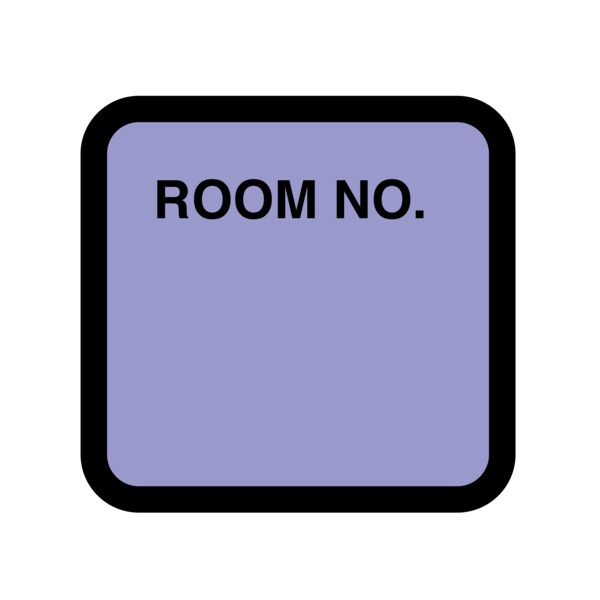 Printed Chart Labels - Room No 1-7/16" x 1-1/2" Lavender w/Black